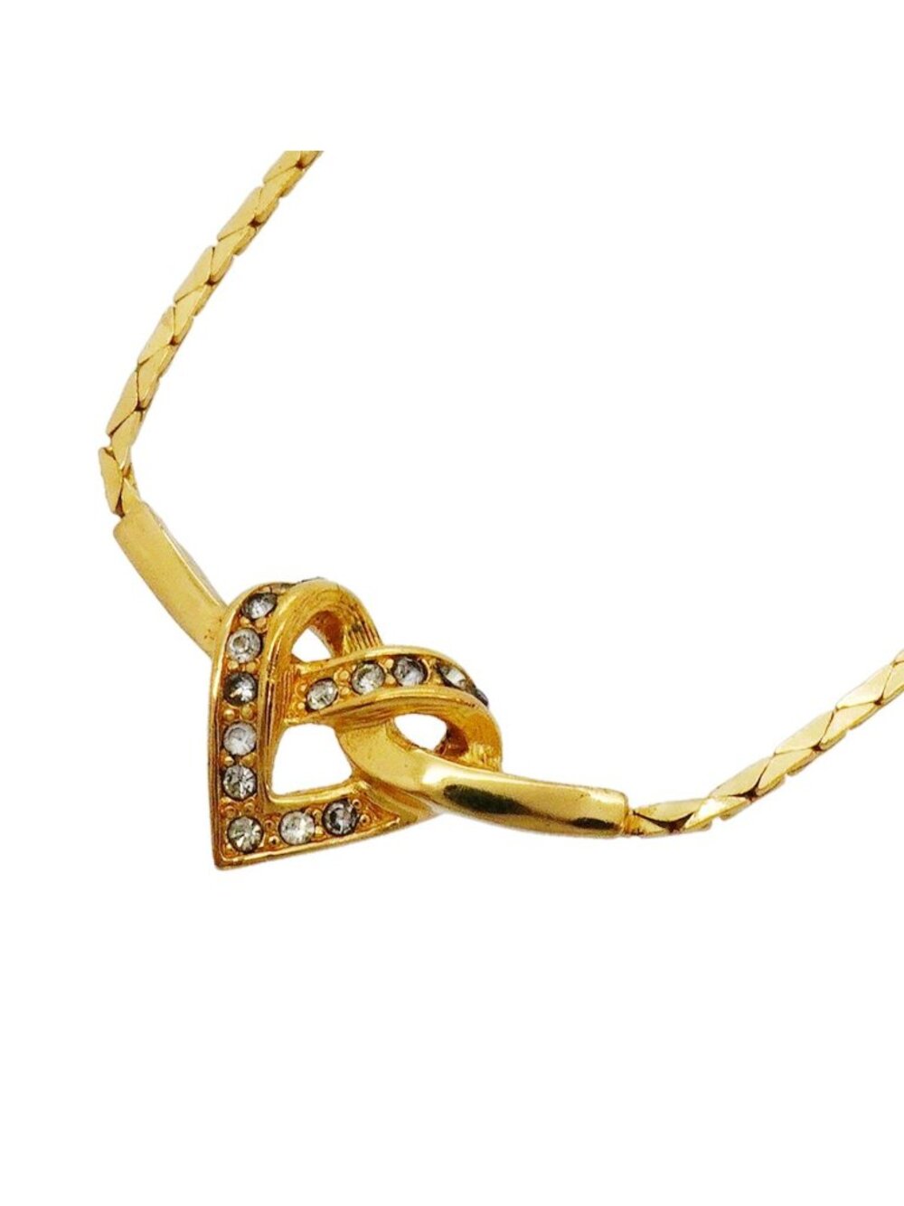 Dior Necklace Gold Plated Rhinestone